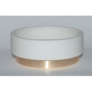 BATH BODY WORKS WHITE MARBLE CERAMIC GOLD LARGE 3 WICK CANDLE HOLDER SLEEVE 14.5   123064720521